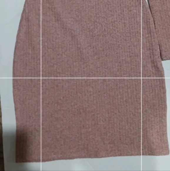 Final $8 LeLis "One Shoulder Cable Knit Dress" Sz. S Dusty Pink. - Picture 3 of 6